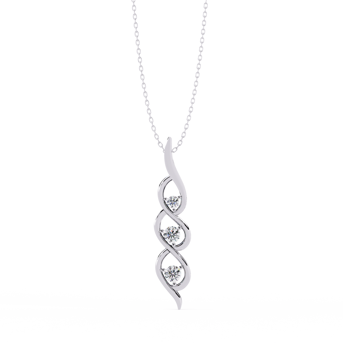 Lab grown Infinity Twist Diamond Pendant