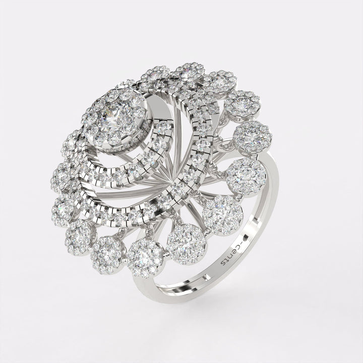 Layered Diamond Ring in 925 Silver
