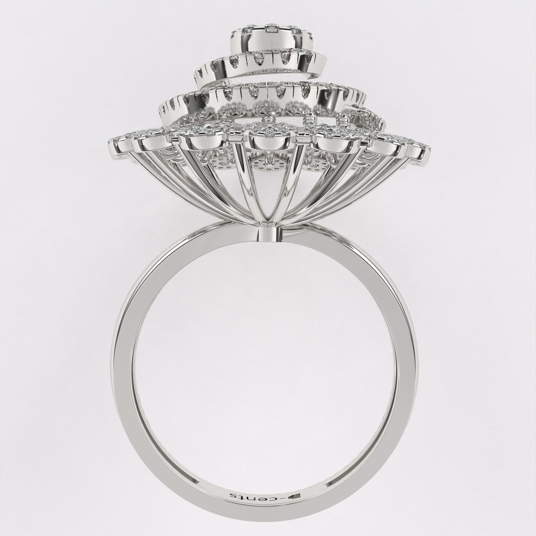 Layered Diamond Ring in 925 Silver