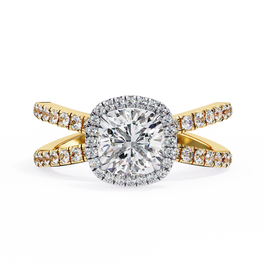 Lily Embrace Cushion Diamond Ring