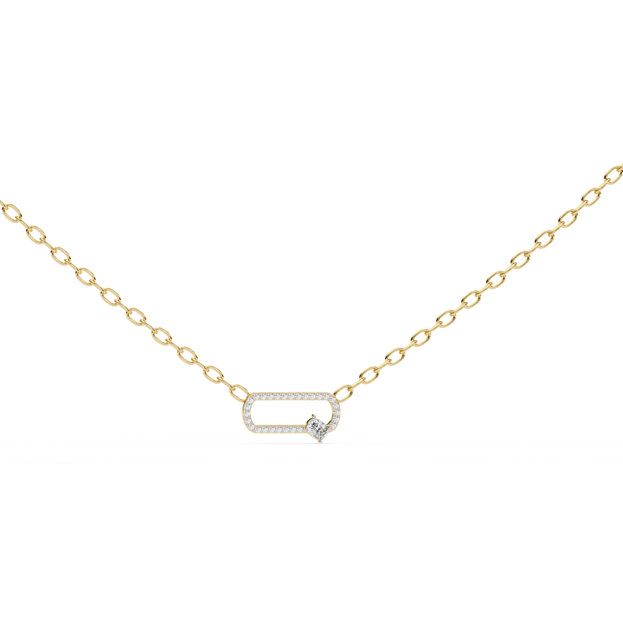 Loop Diamond pendant with chain