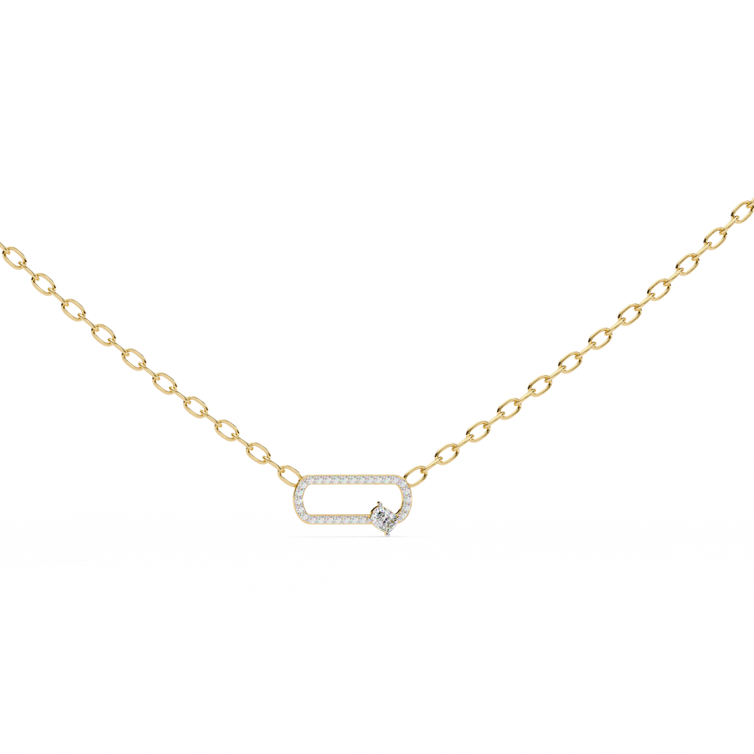 Loop Diamond pendant with chain