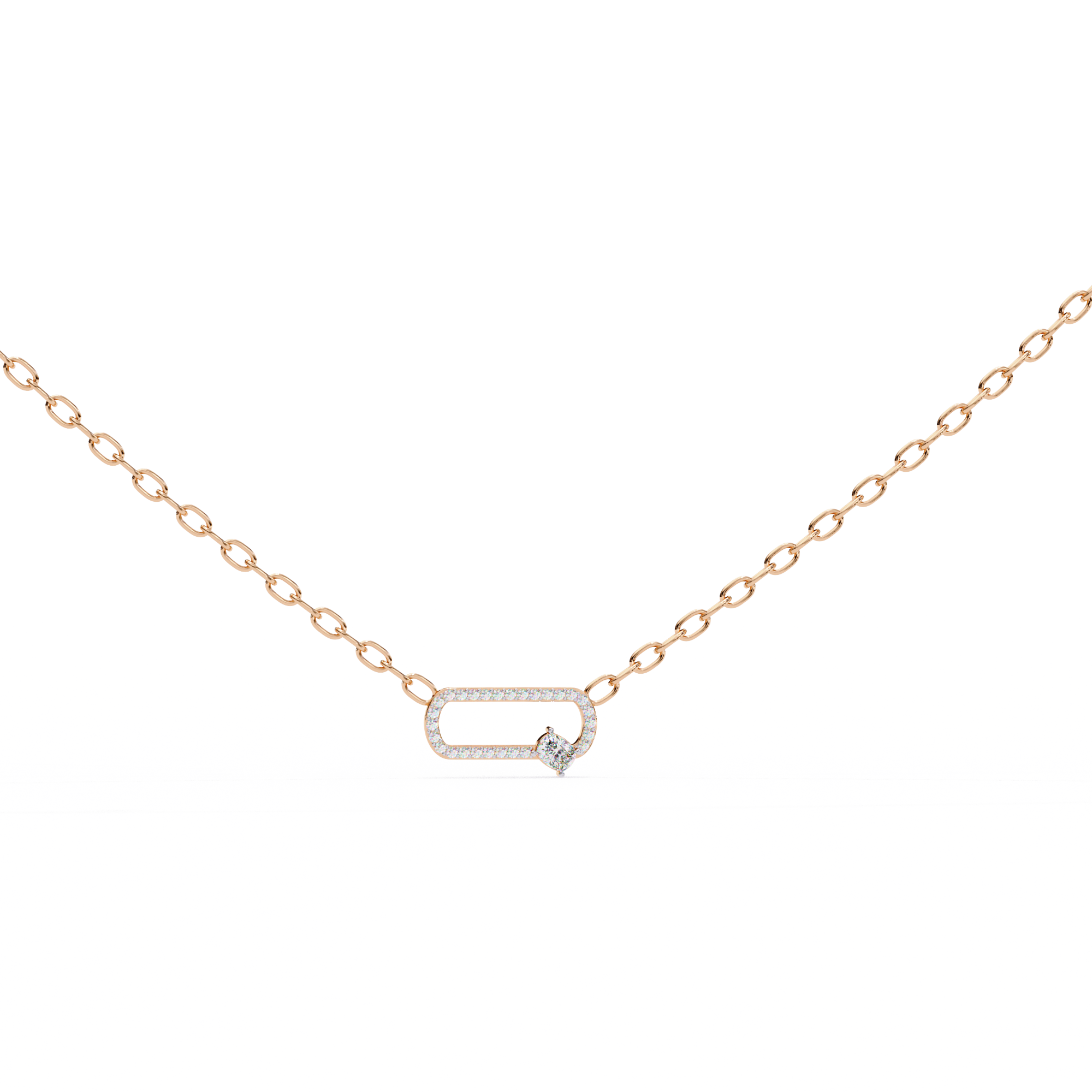Loop Diamond pendant with chain