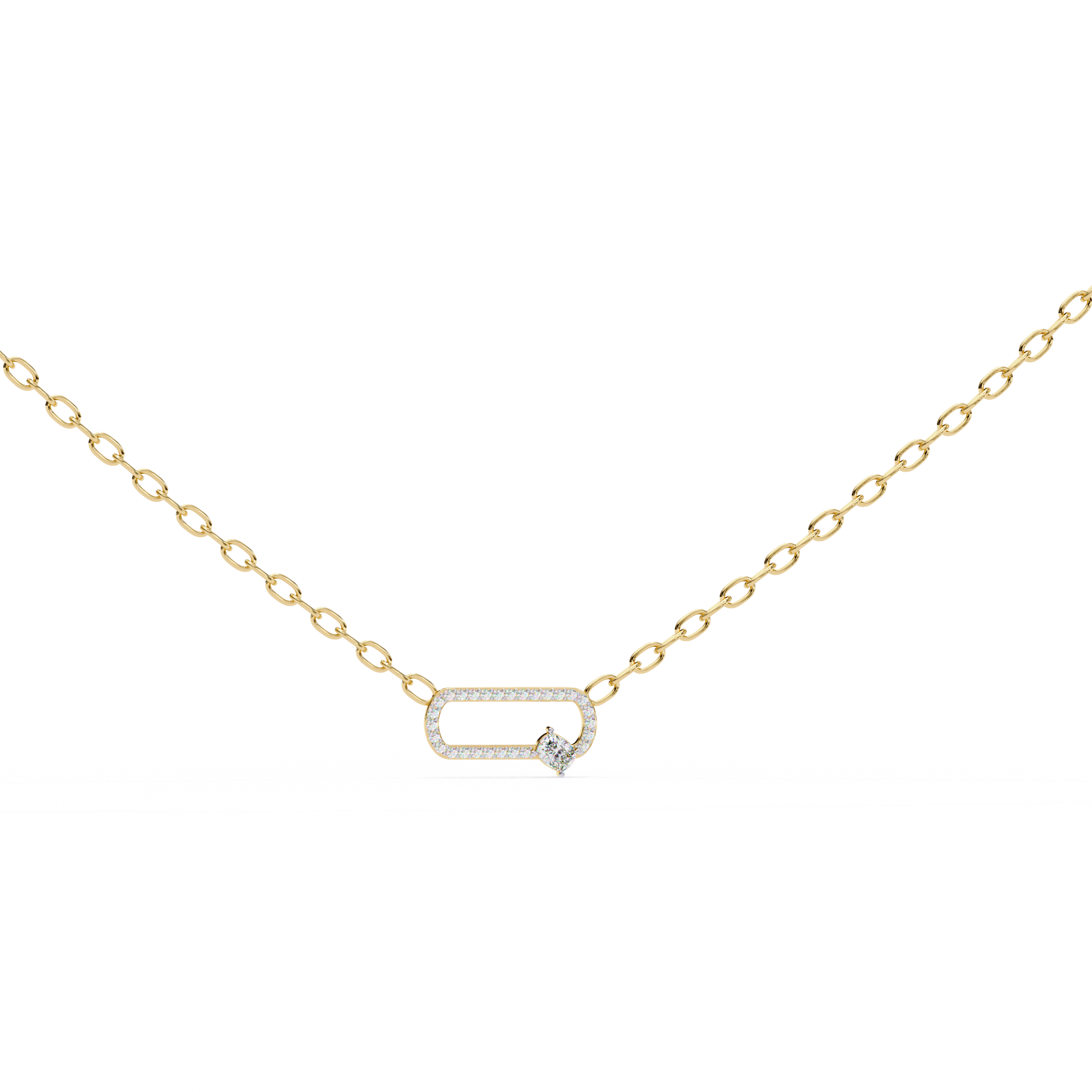 Loop Diamond pendant with chain