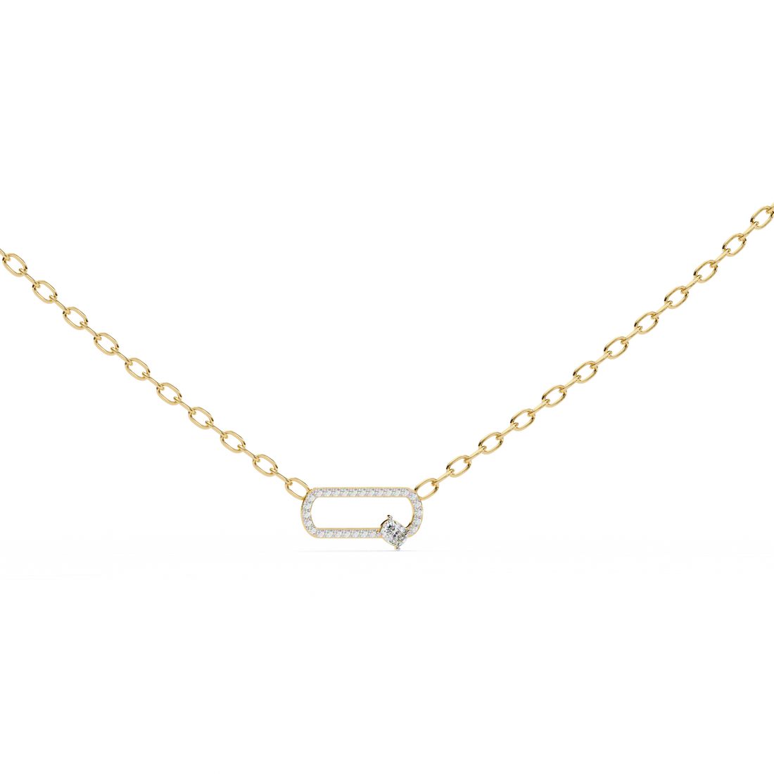 Loop Diamond pendant with chain