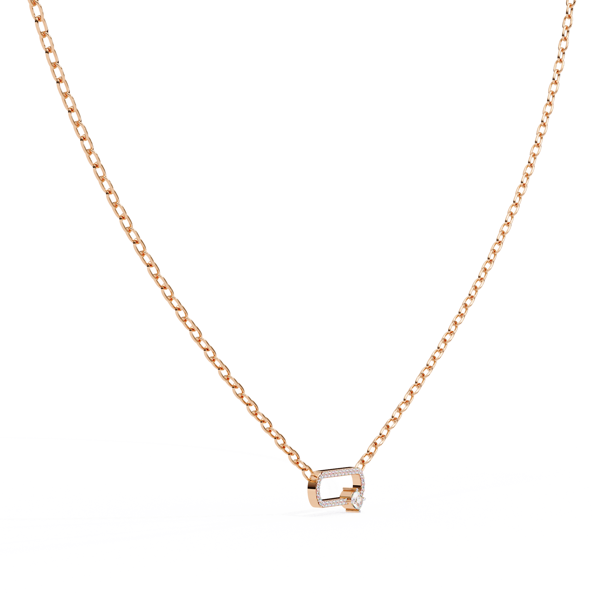 Loop Diamond pendant with chain