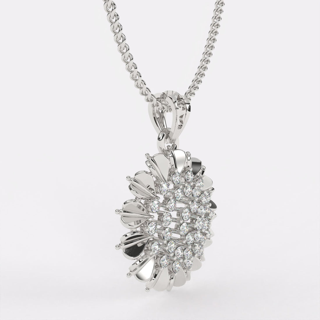 Luxe Diamond Pendant In 925 Silver