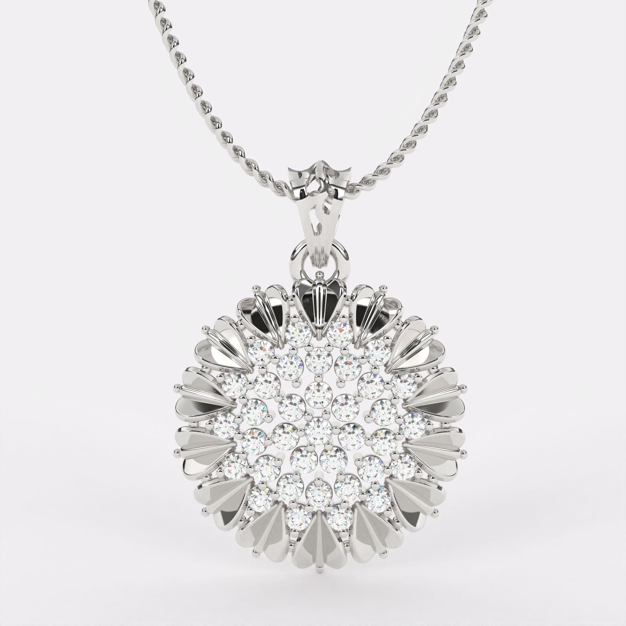 Luxe Diamond Pendant In 925 Silver