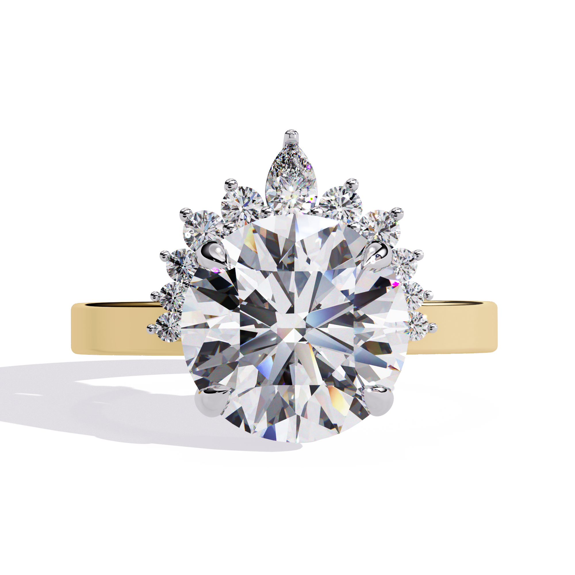Luxe Halo Starburst Lab Diamond Ring