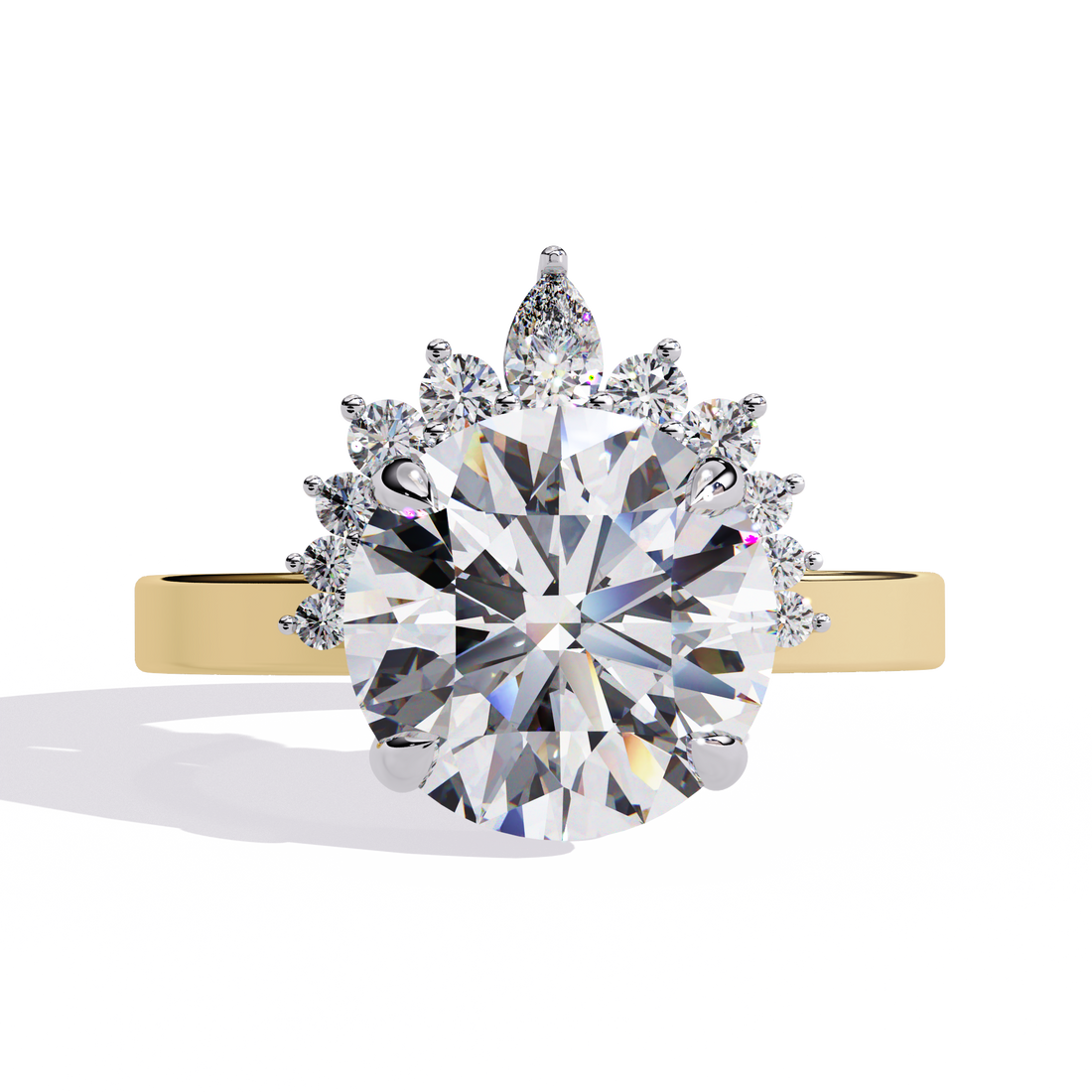Luxe Halo Starburst Lab Diamond Ring
