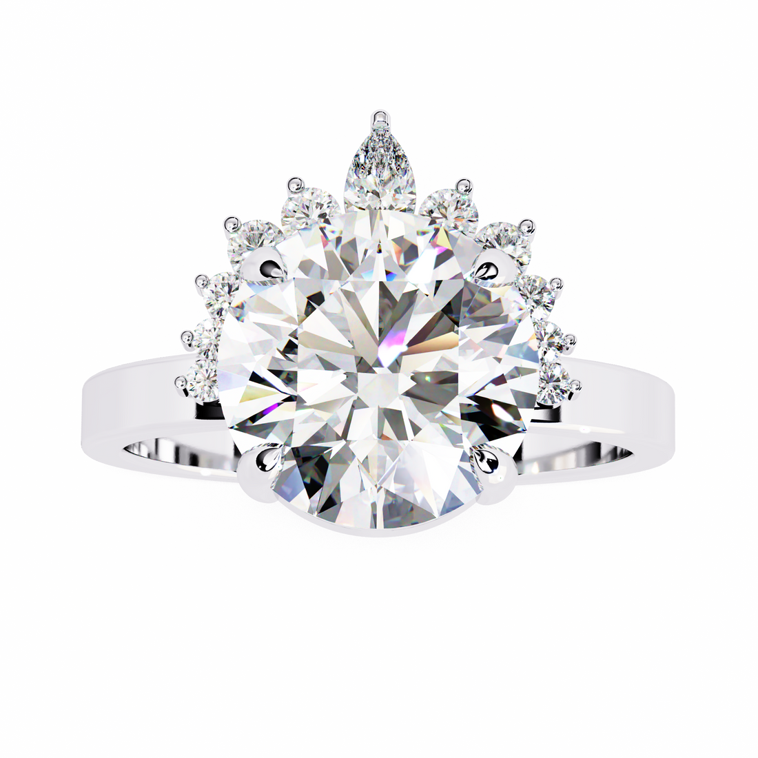 Luxe Halo Starburst Lab Diamond Ring 10