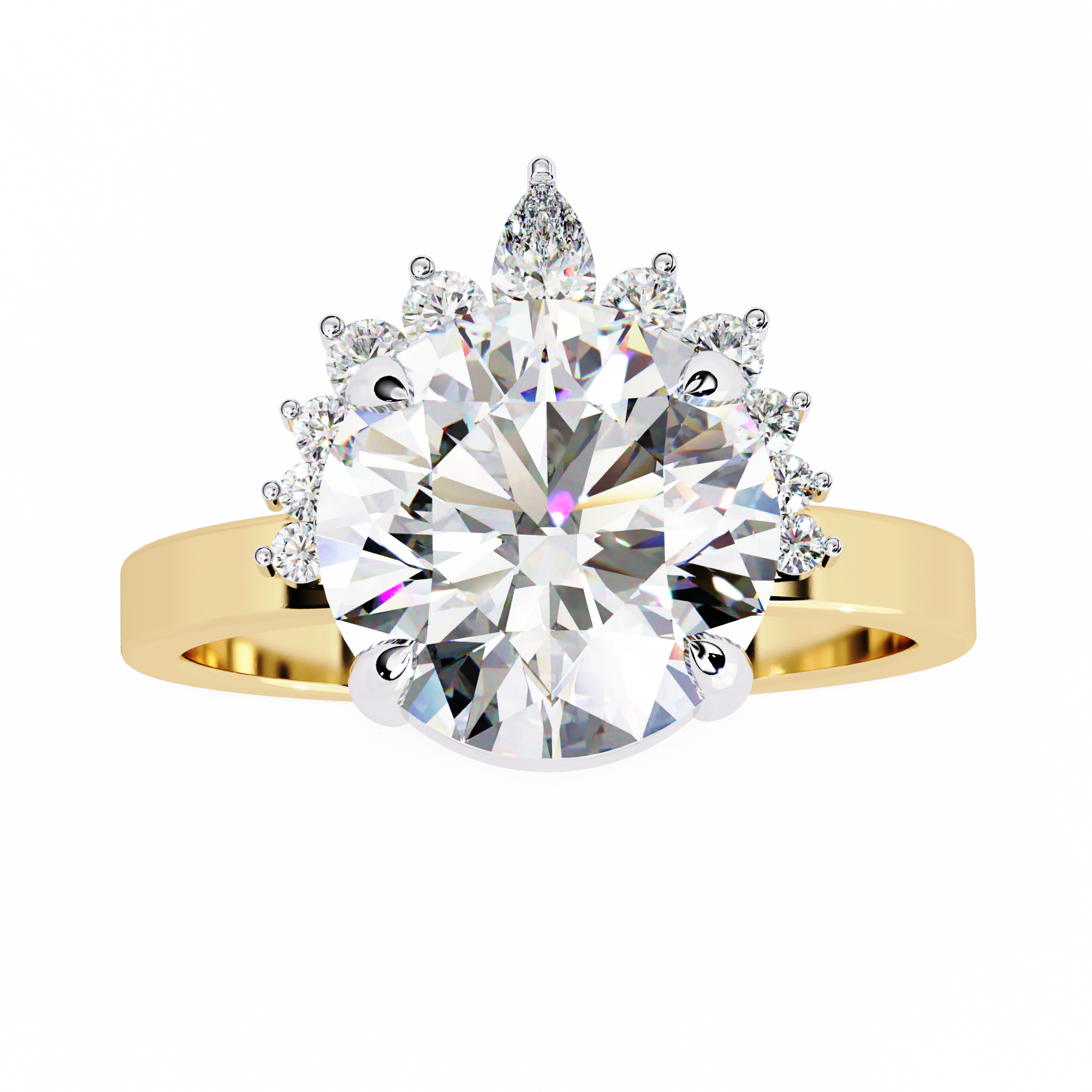 Luxe Halo Starburst Lab Diamond Ring 2