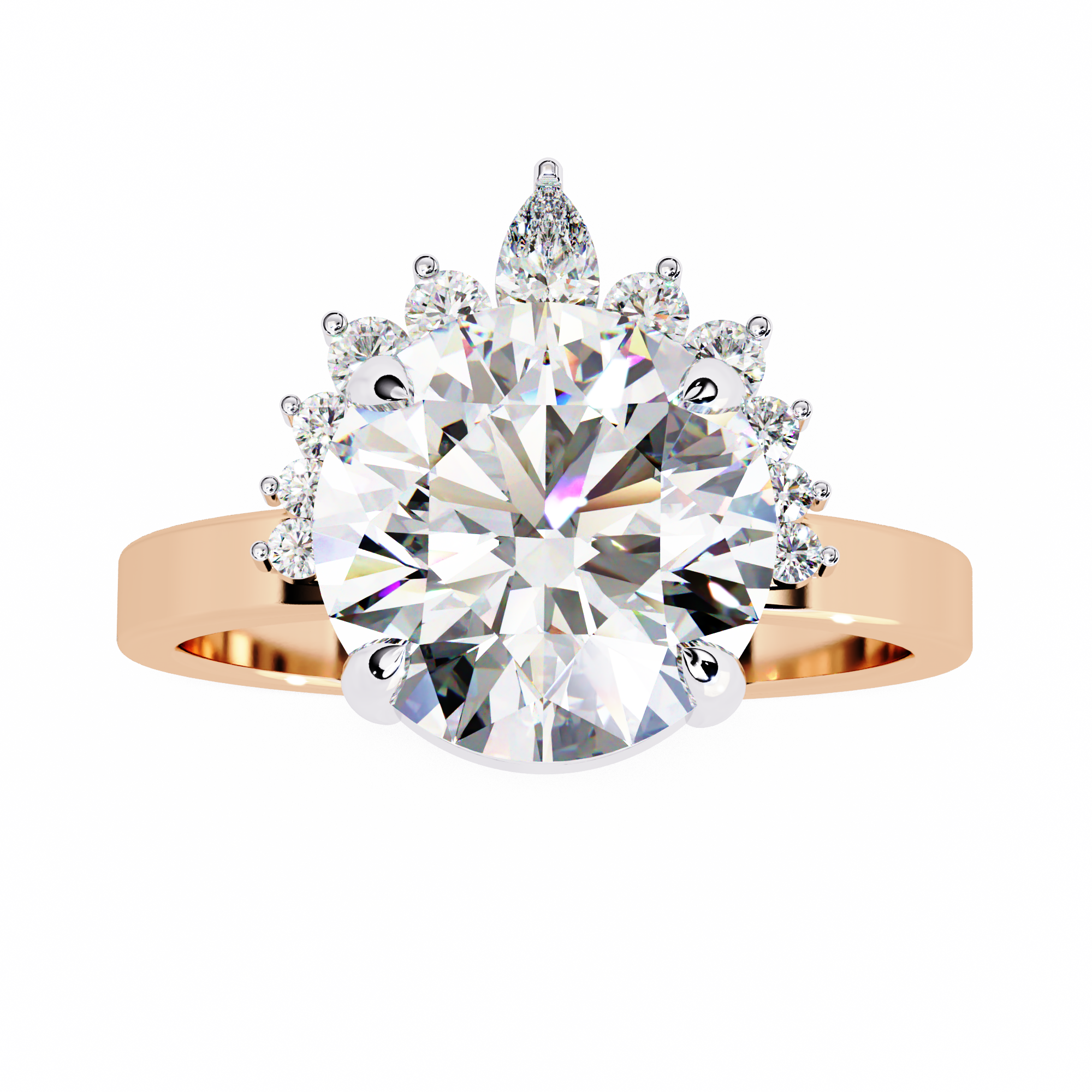 Luxe Halo Starburst Lab Diamond Ring 6
