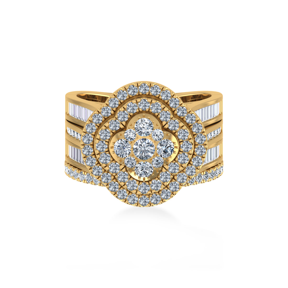 Luxury Floral Cluster Lab-Grown Diamond Cocktail Ring 4