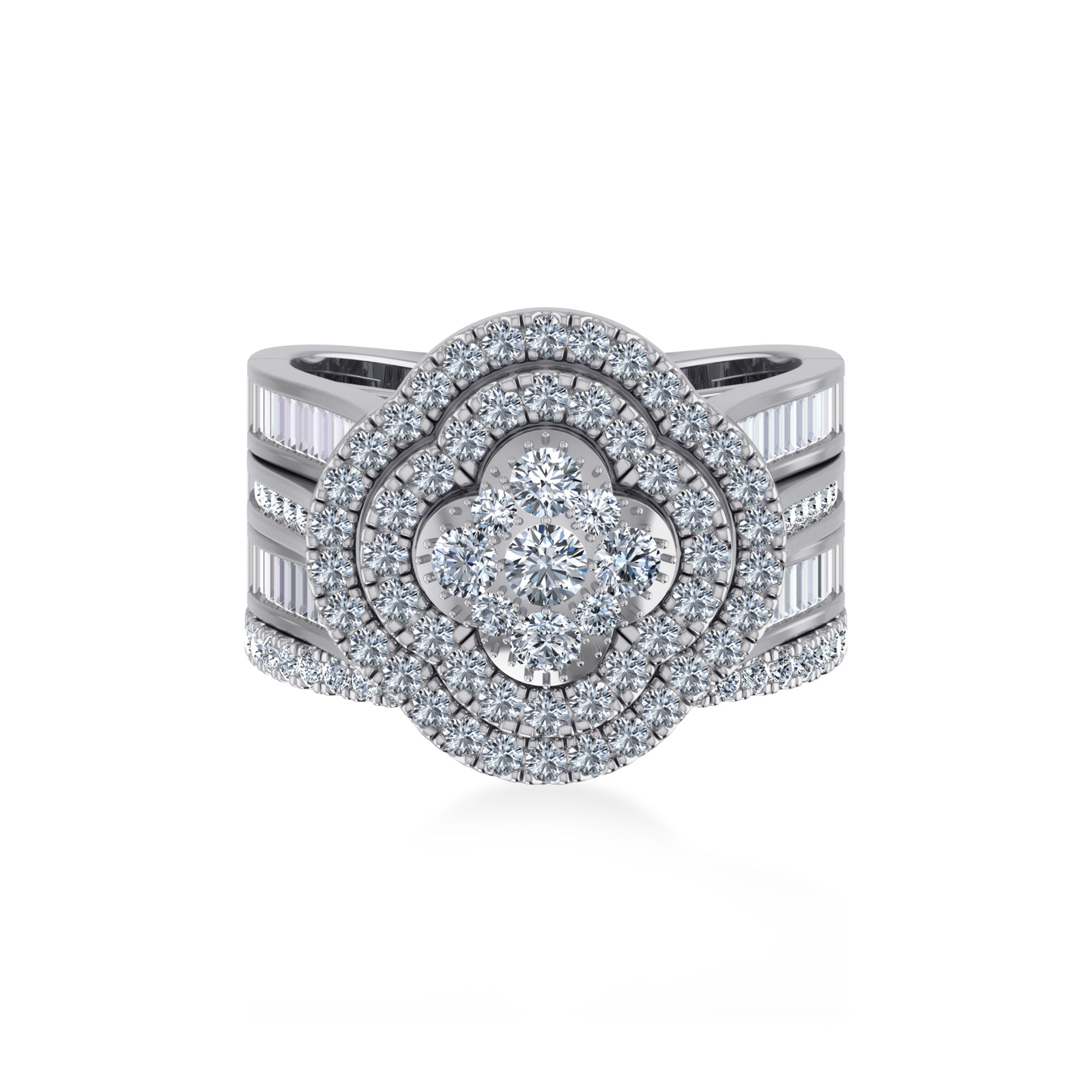 Luxury Floral Cluster Lab-Grown Diamond Cocktail Ring 7