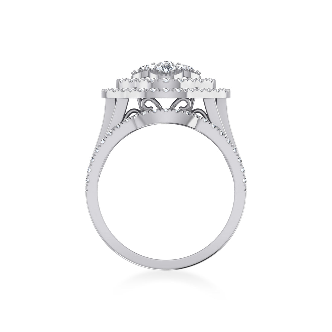 Luxury Floral Cluster Lab-Grown Diamond Cocktail Ring 9