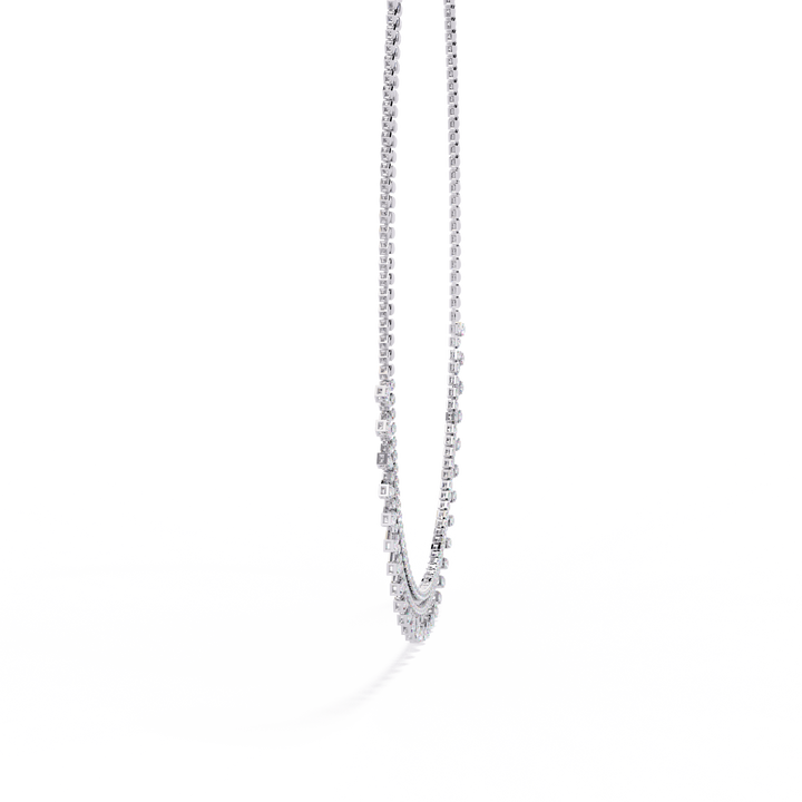 Luxury Fringe Lab Grown Diamond Necklace – Wide Choker Style