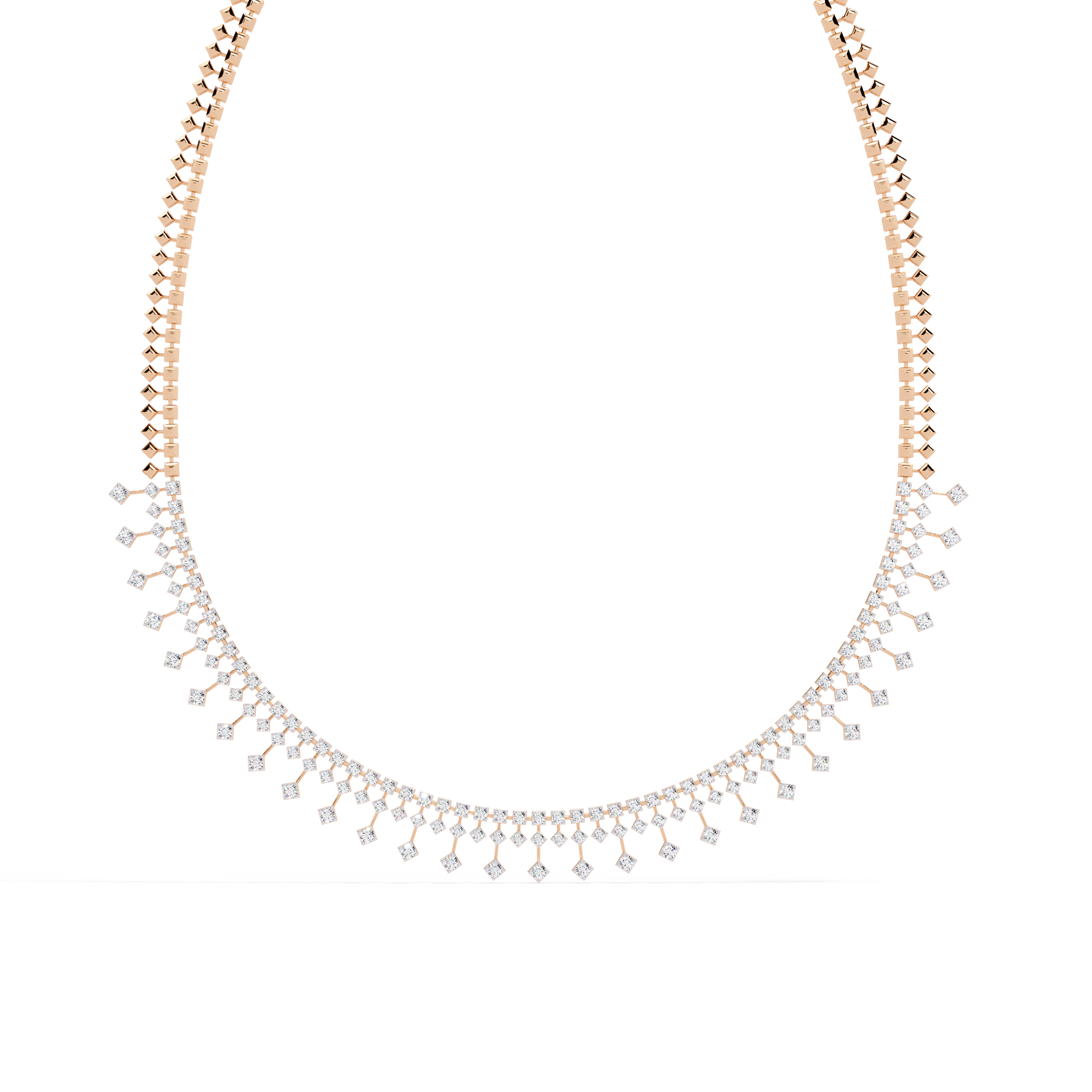 Luxury Fringe Lab Grown Diamond Necklace – Wide Choker Style