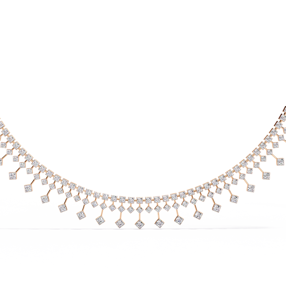 Luxury Fringe Lab Grown Diamond Necklace – Wide Choker Style