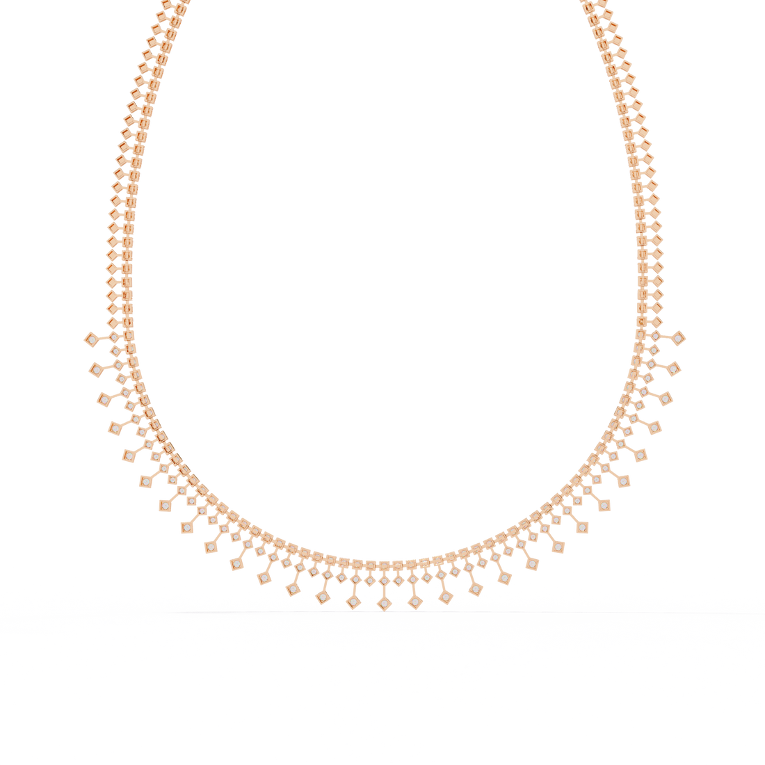 Luxury Fringe Lab Grown Diamond Necklace – Wide Choker Style
