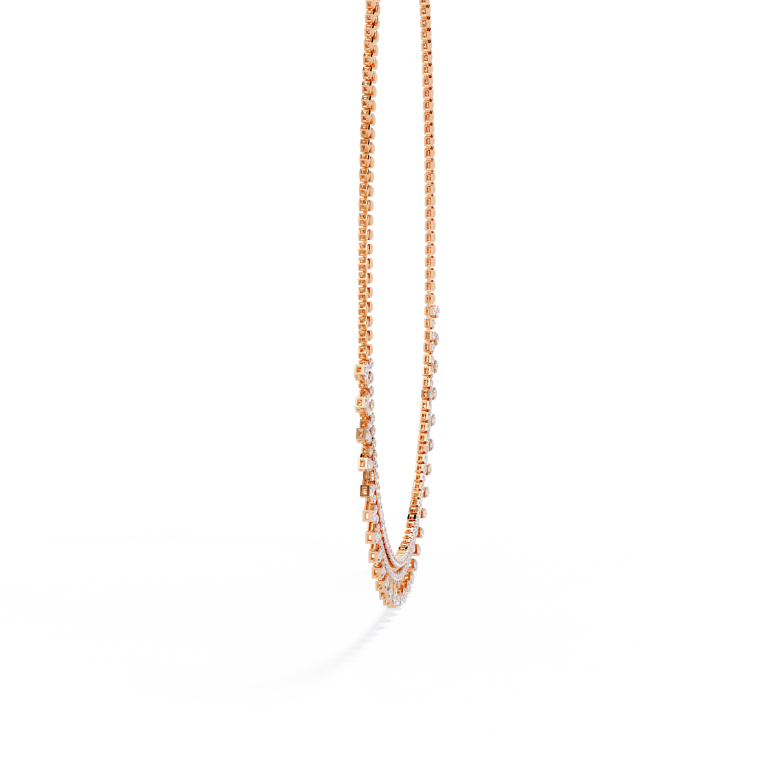 Luxury Fringe Lab Grown Diamond Necklace – Wide Choker Style