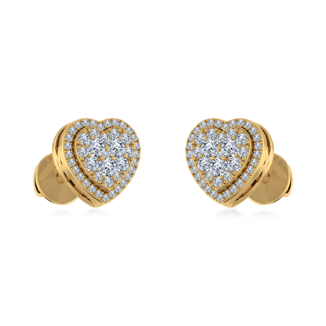 Luxury Heart-Shaped Lab Grown Diamond Halo Stud Earrings 2