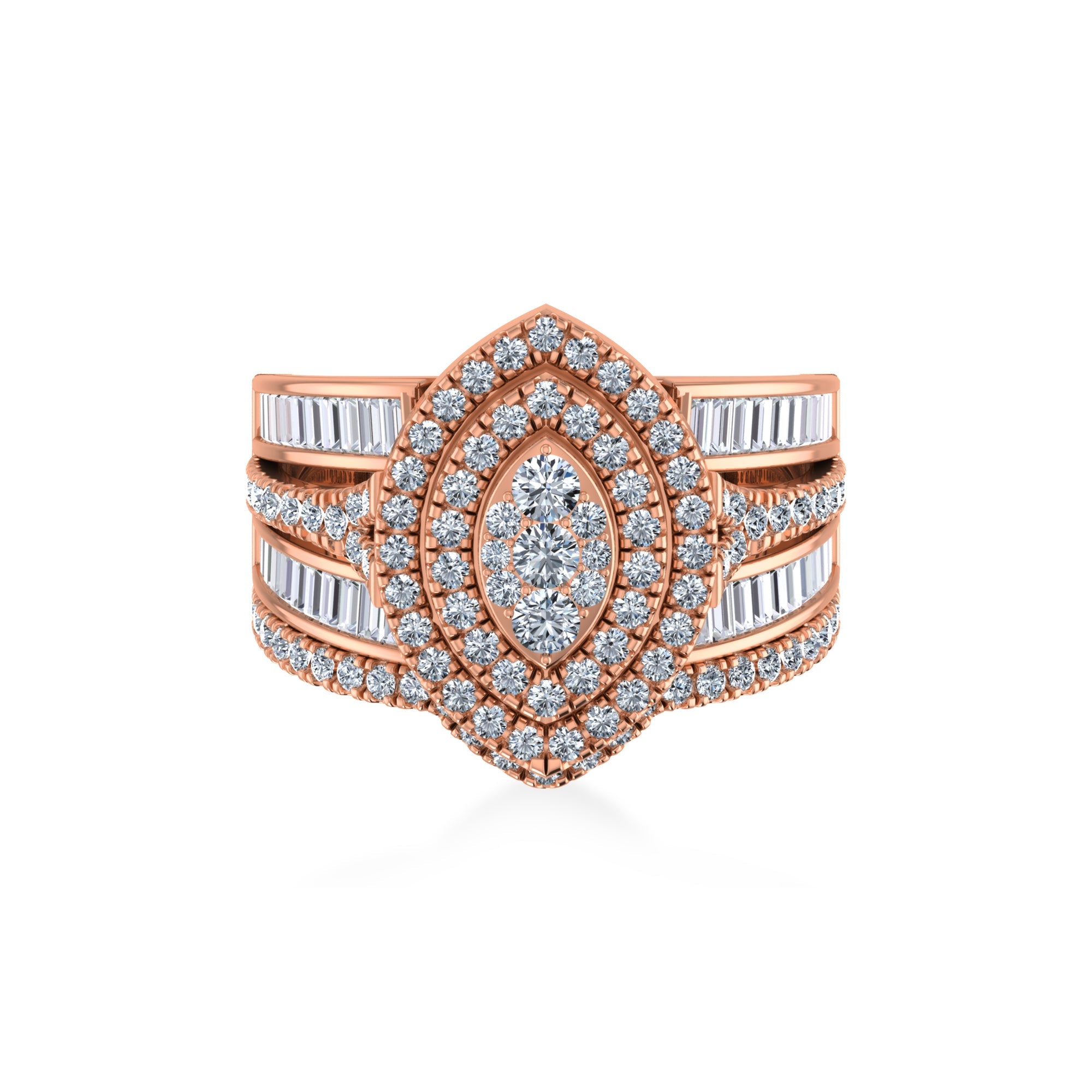 Luxury Marquise Halo Lab Diamond Cocktail Ring 4