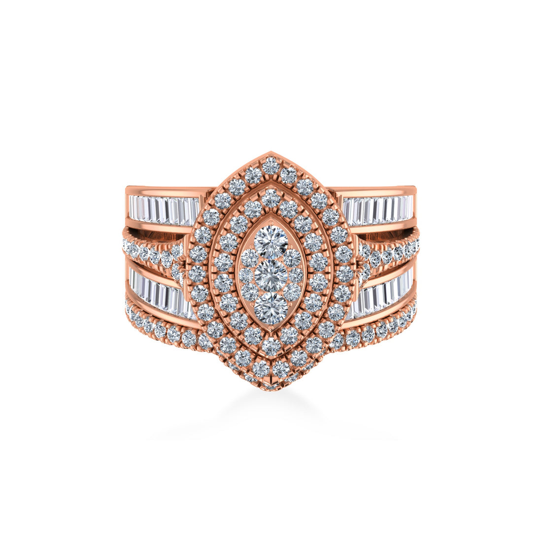 Luxury Marquise Halo Lab Diamond Cocktail Ring 4