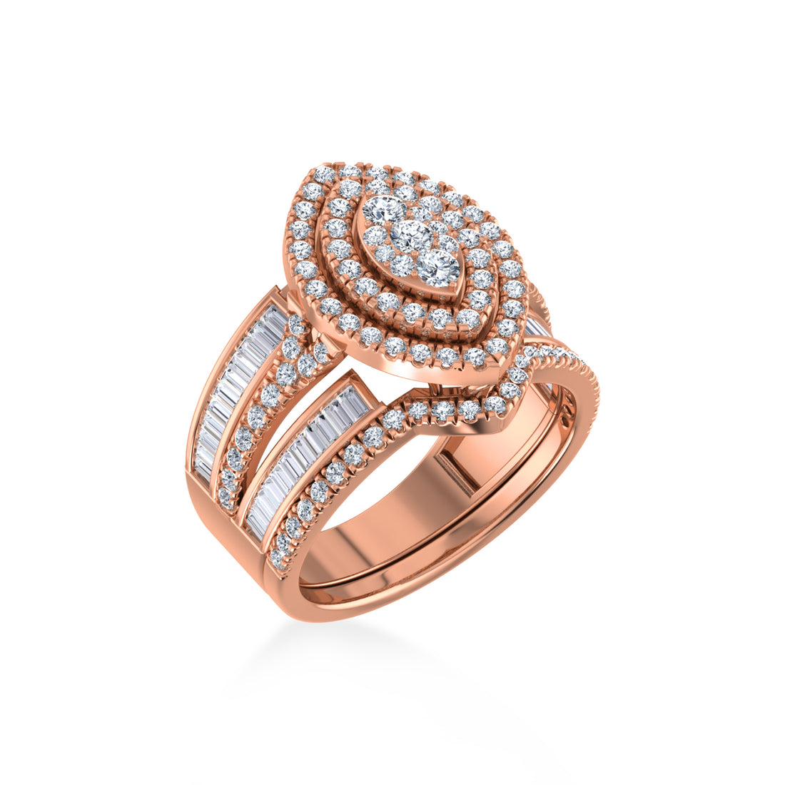 Luxury Marquise Halo Lab Diamond Cocktail Ring 5