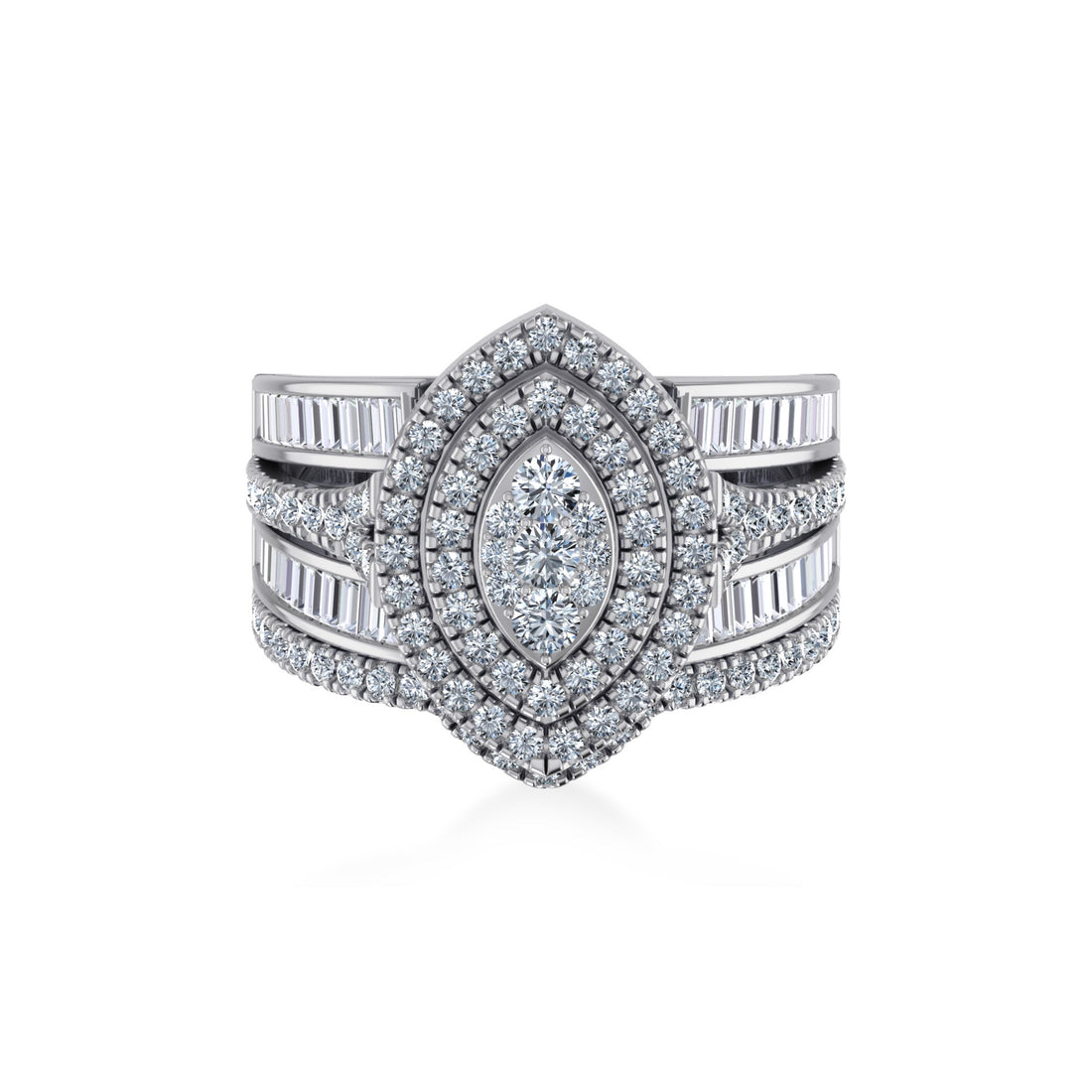 Luxury Marquise Halo Lab Diamond Cocktail Ring 7