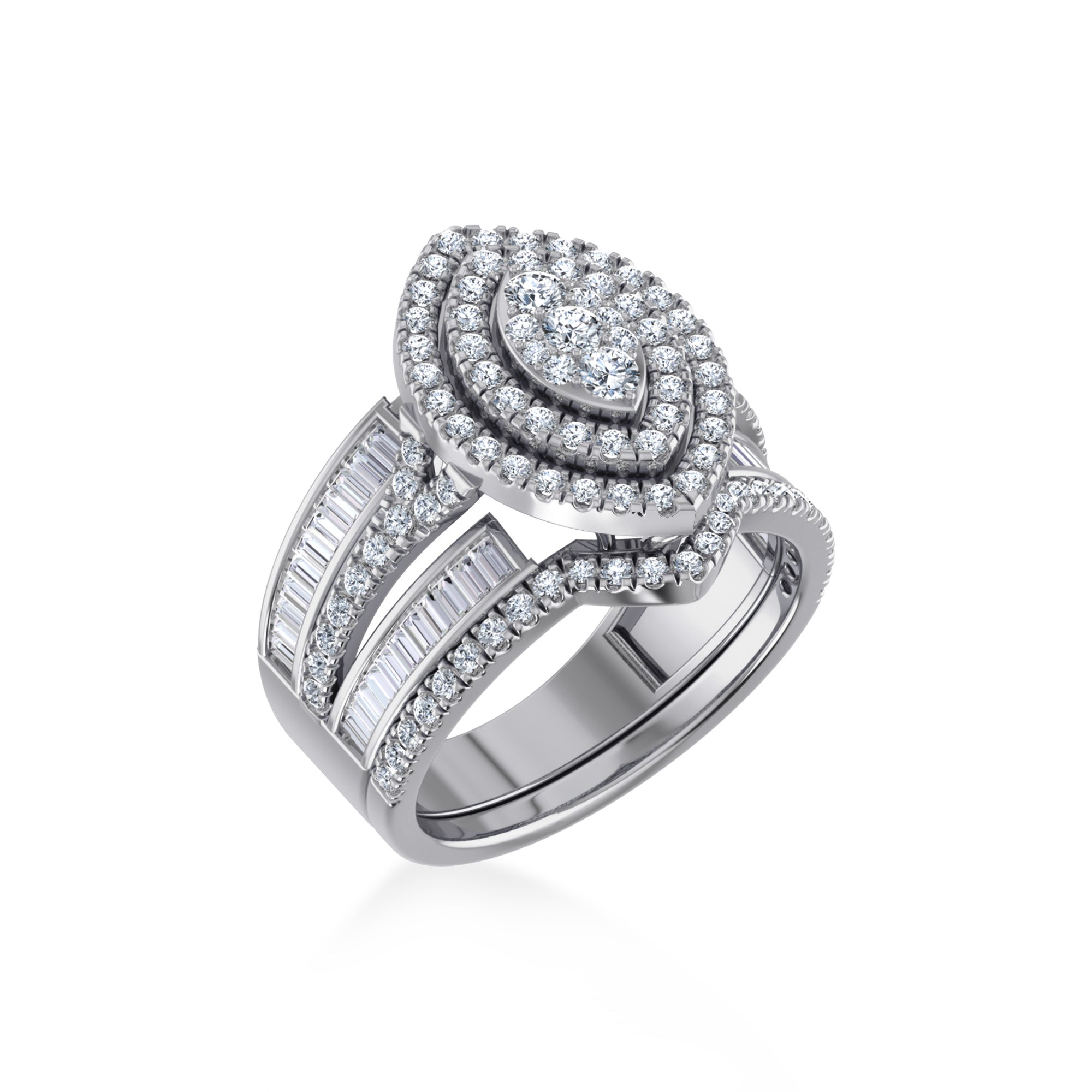 Luxury Marquise Halo Lab Diamond Cocktail Ring 8