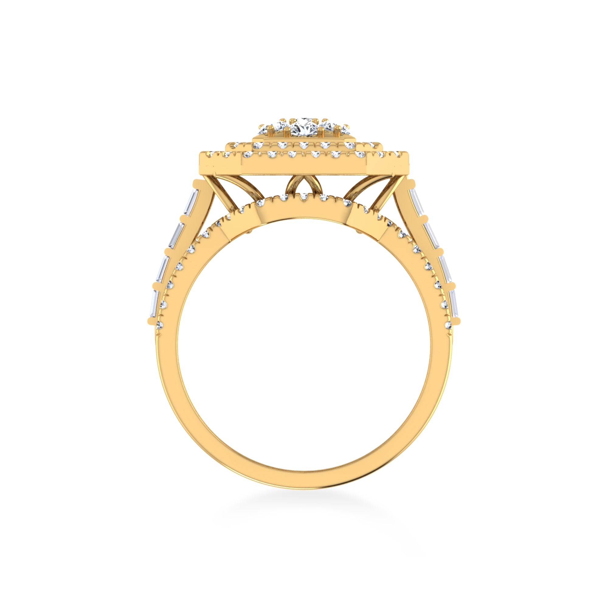 Luxury Octagon Cluster Lab-Grown Diamond Cocktail Ring 3