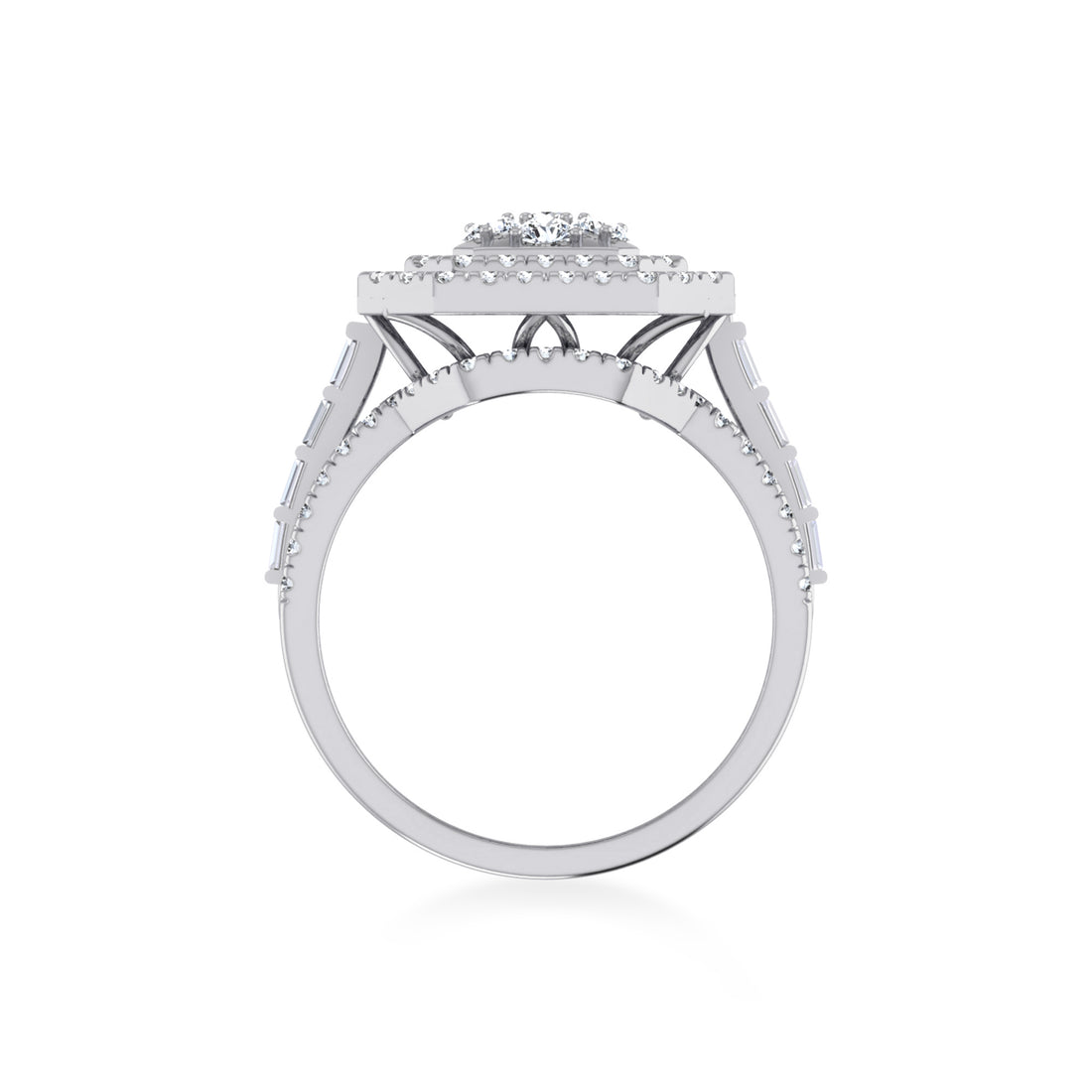 Luxury Octagon Cluster Lab-Grown Diamond Cocktail Ring 9