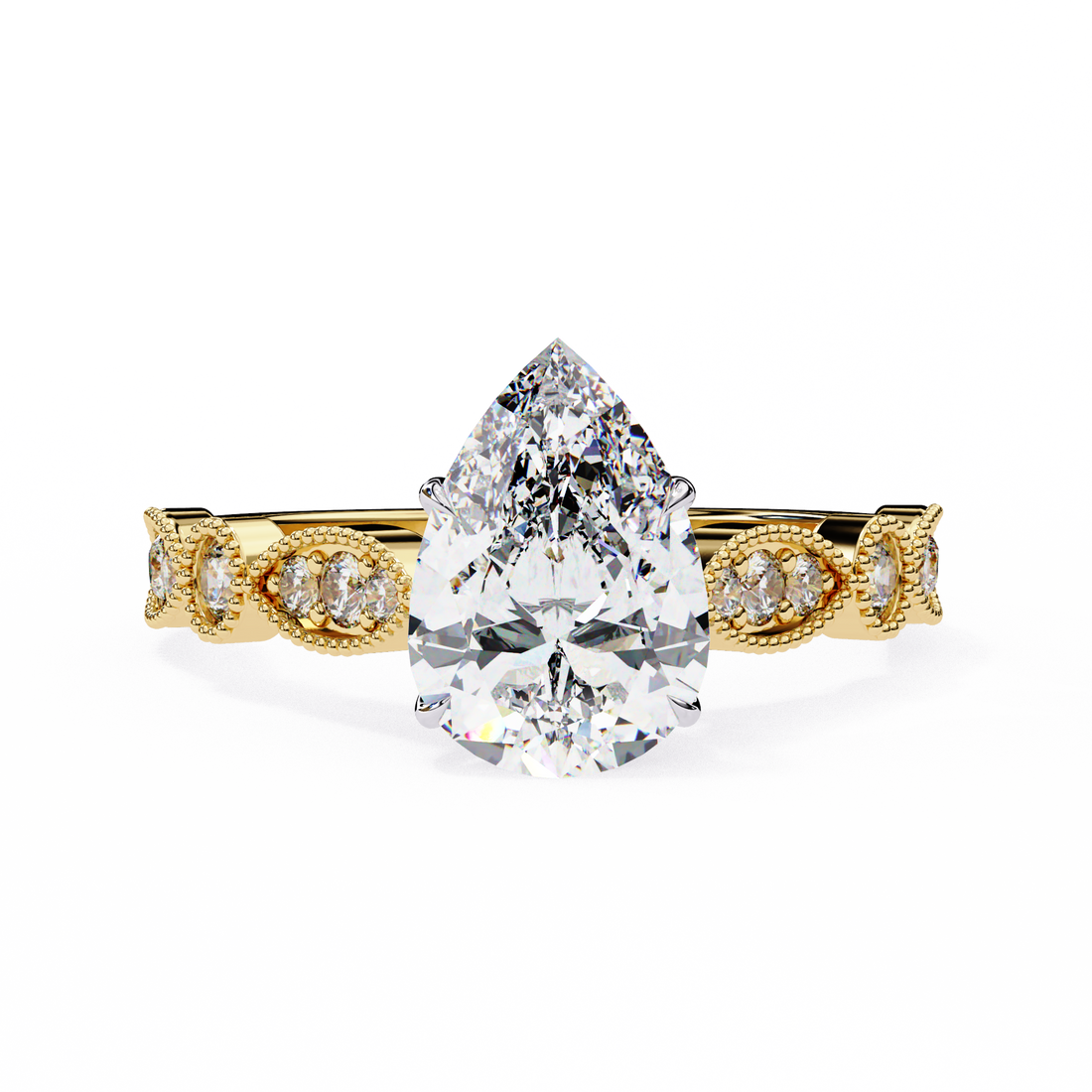 Luxury Round Cut Diamond Ring with Vintage-Inspired