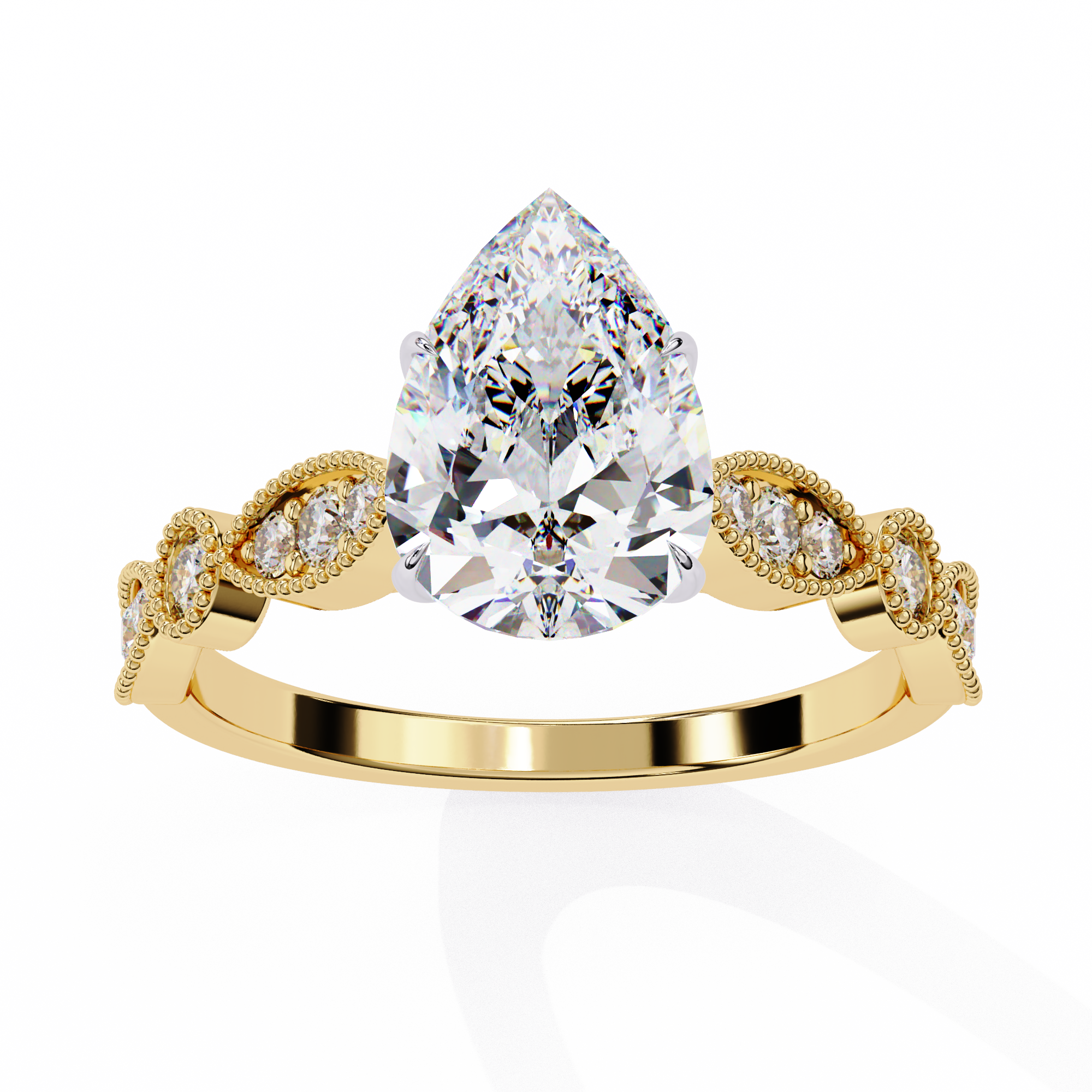 Luxury Round Cut Diamond Ring with Vintage-Inspired2