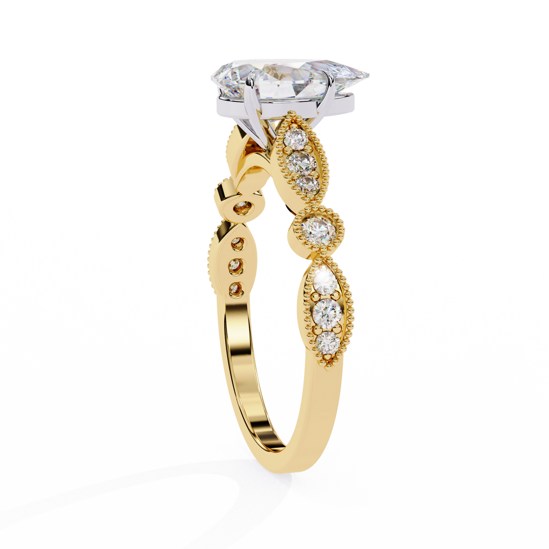 Luxury Round Cut Diamond Ring with Vintage-Inspired3