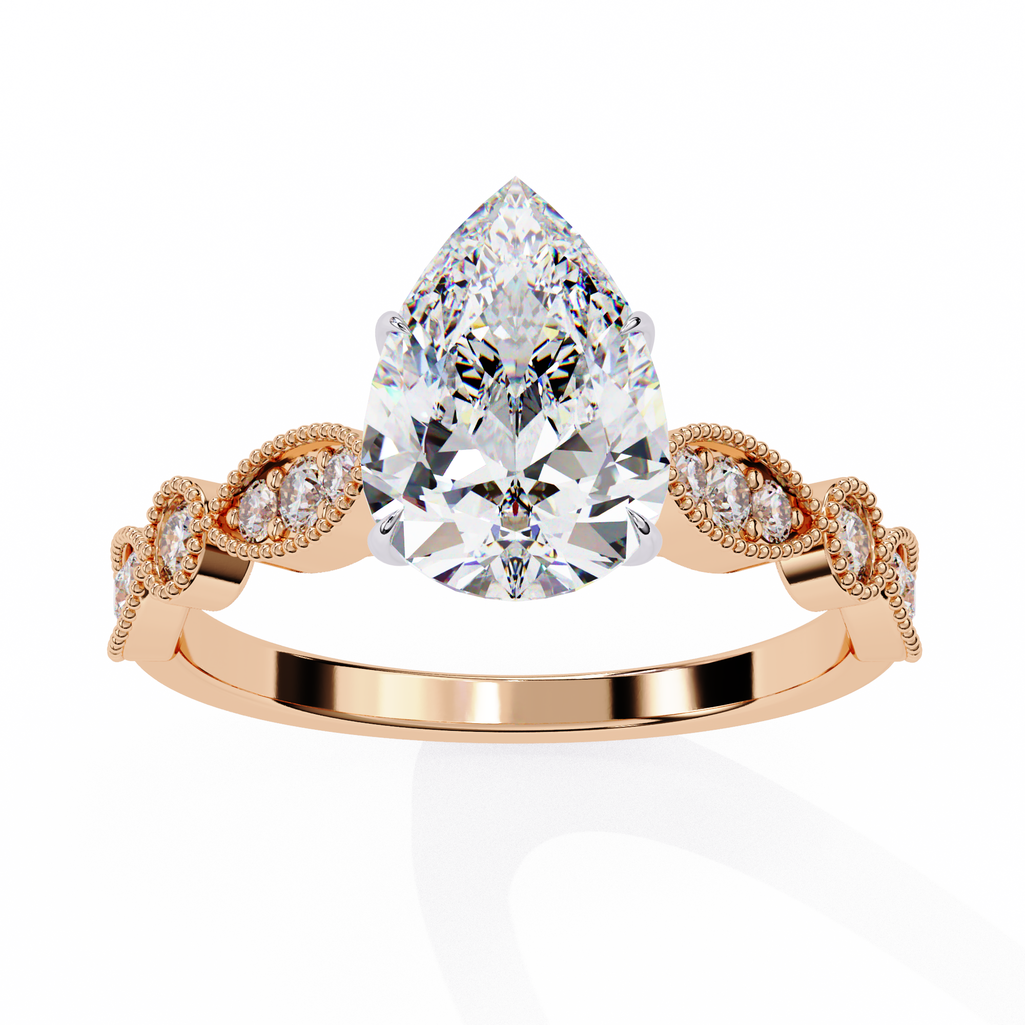 Luxury Round Cut Diamond Ring with Vintage-Inspired5