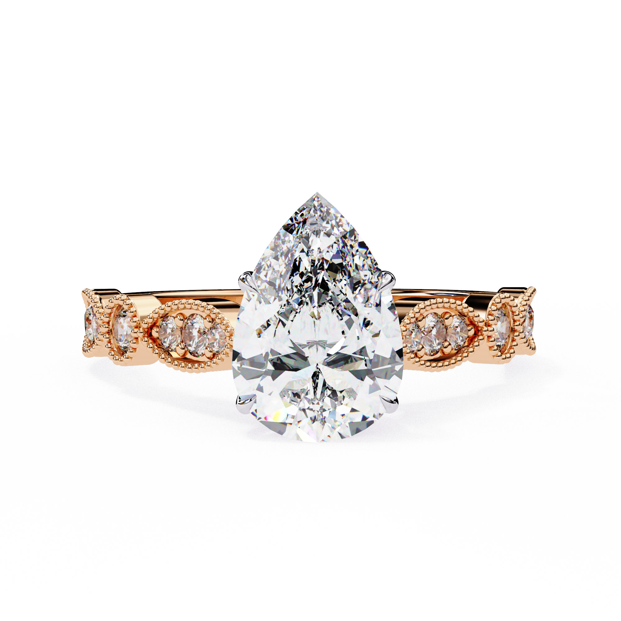 Luxury Round Cut Diamond Ring with Vintage-Inspired6