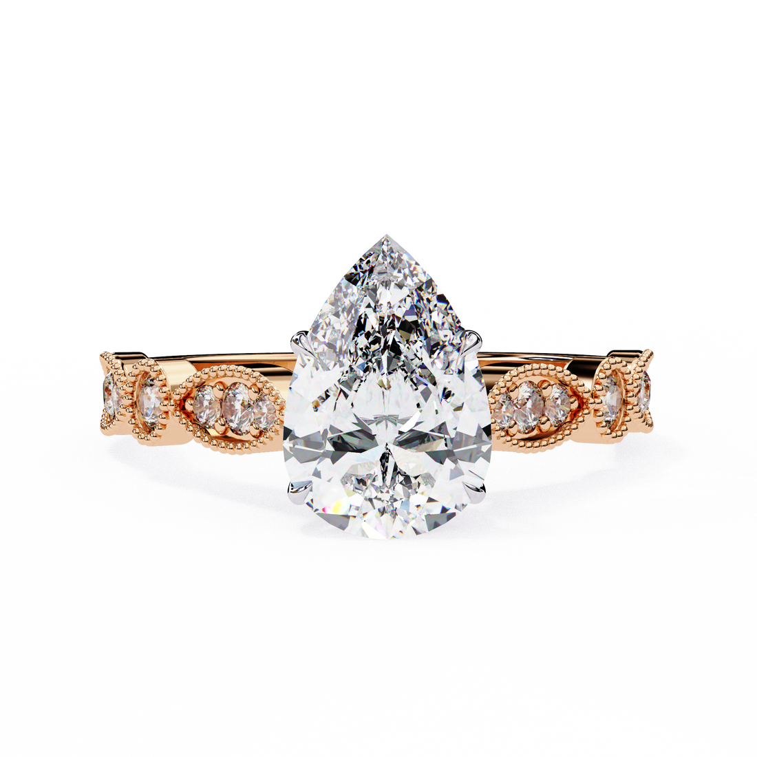 Luxury Round Cut Diamond Ring with Vintage-Inspired6