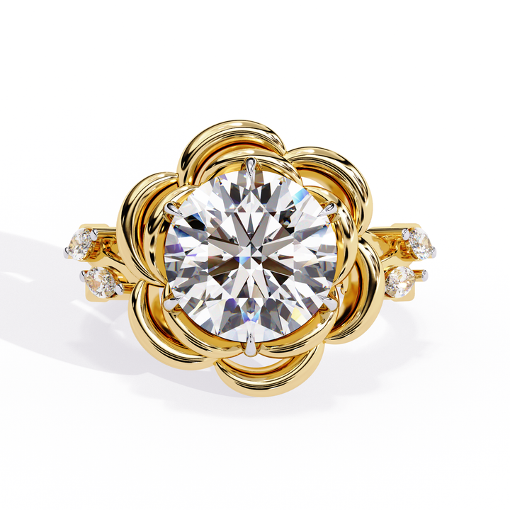 Luxury Solitaire split Ring Lab Diamond Ring