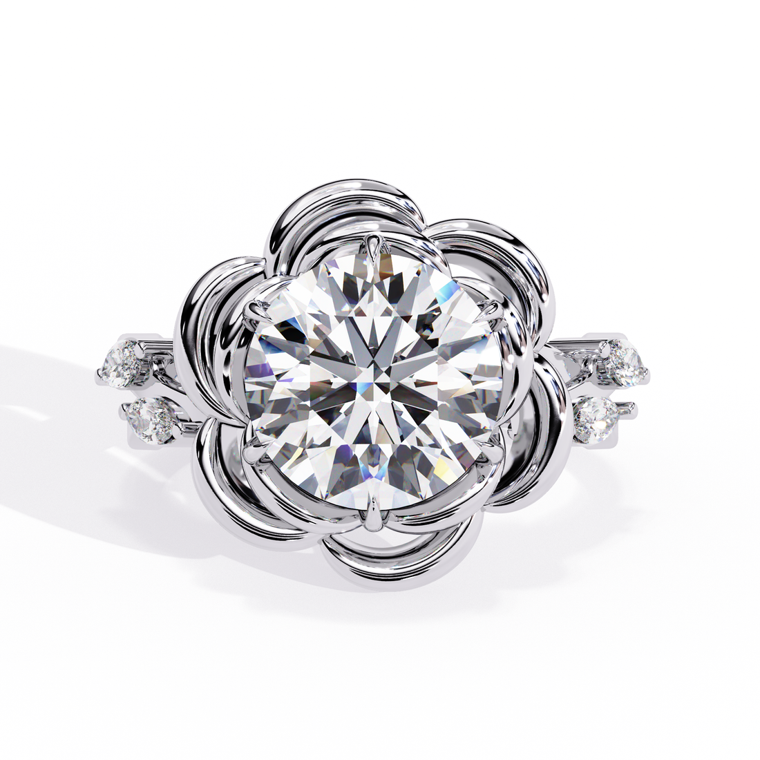 Luxury Solitaire split Ring Lab Diamond Ring 10