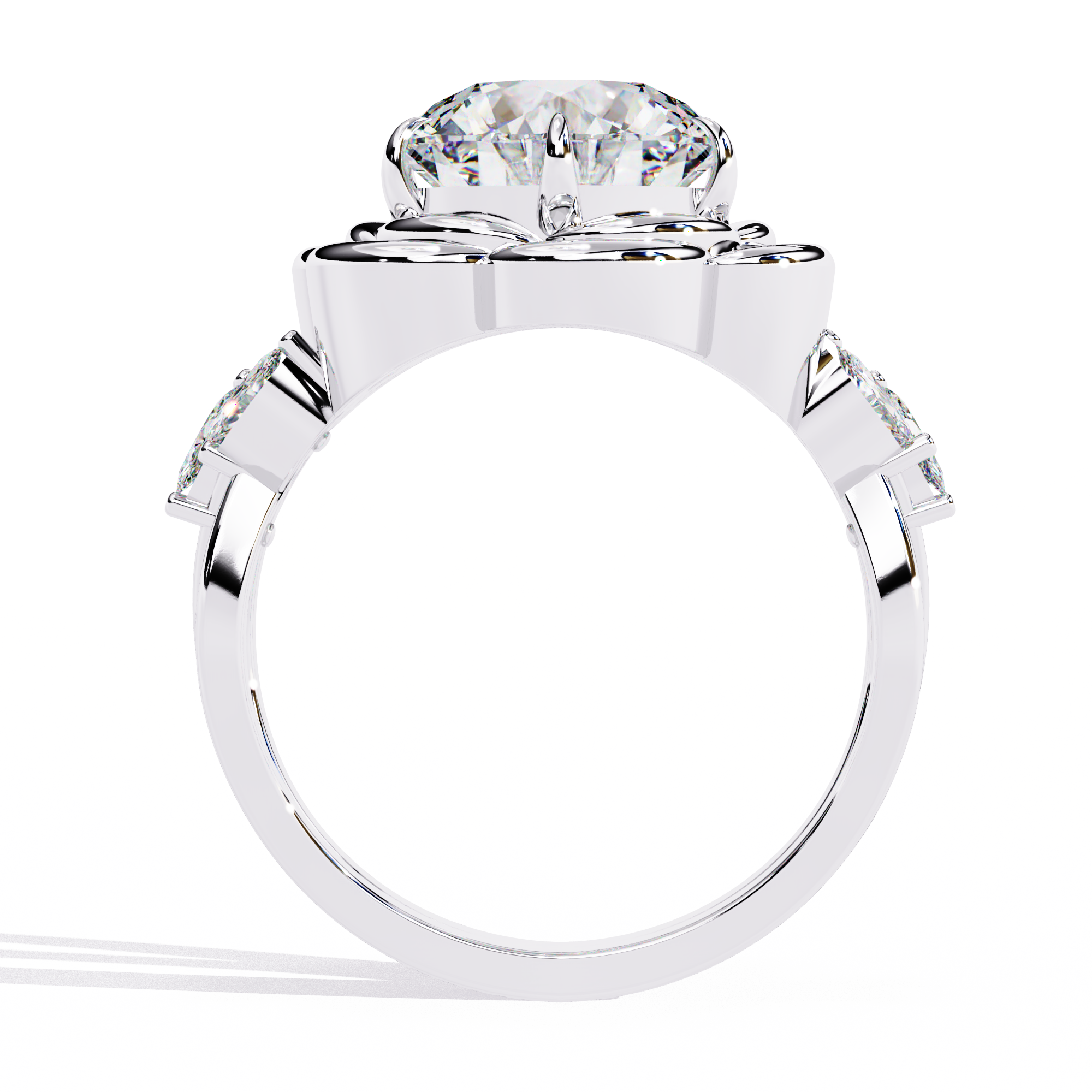 Luxury Solitaire split Ring Lab Diamond Ring 11