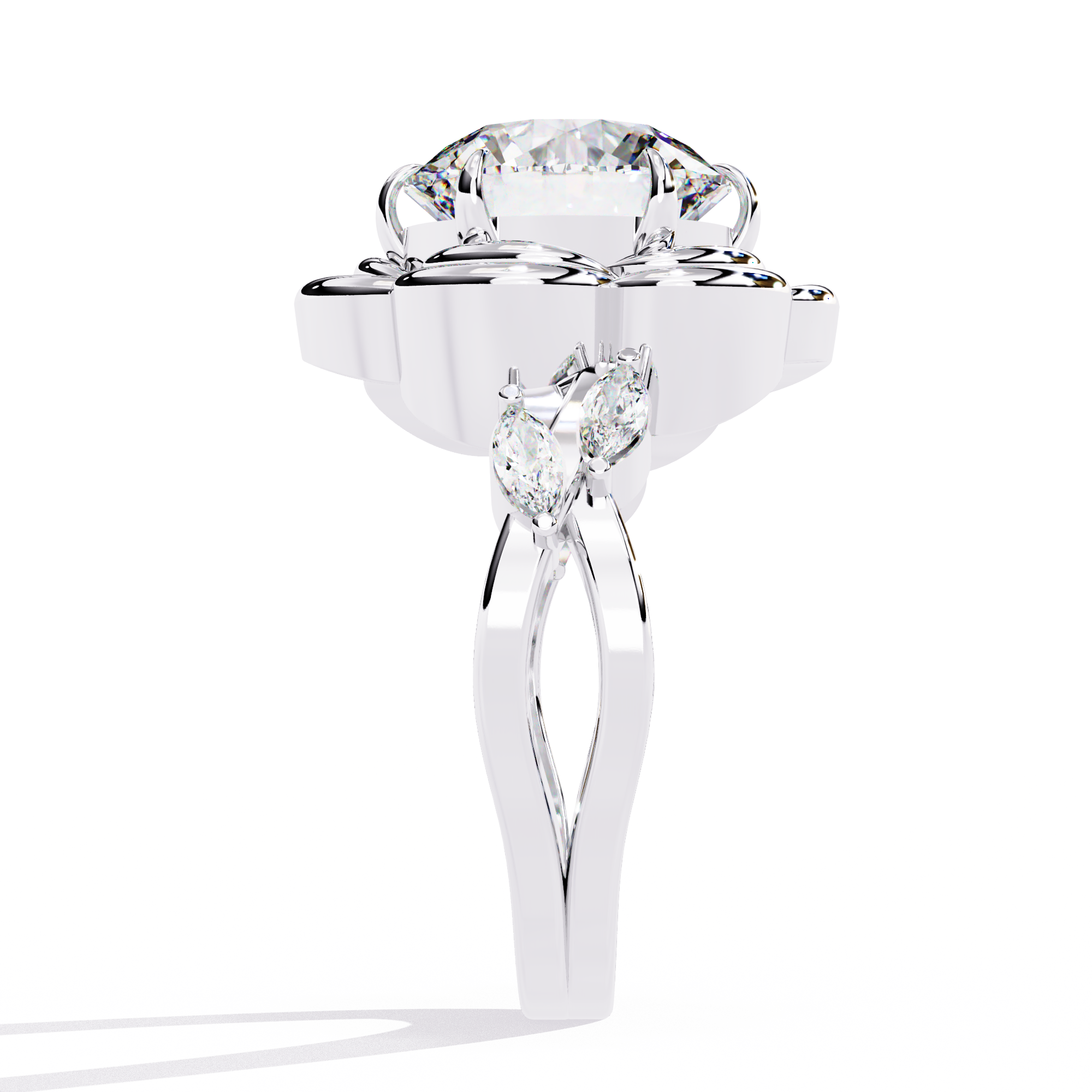 Luxury Solitaire split Ring Lab Diamond Ring  12