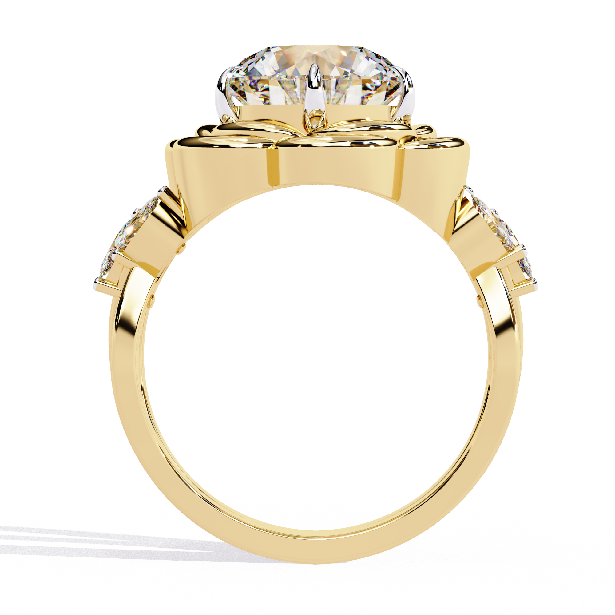 Luxury Solitaire split Ring Lab Diamond Ring 3