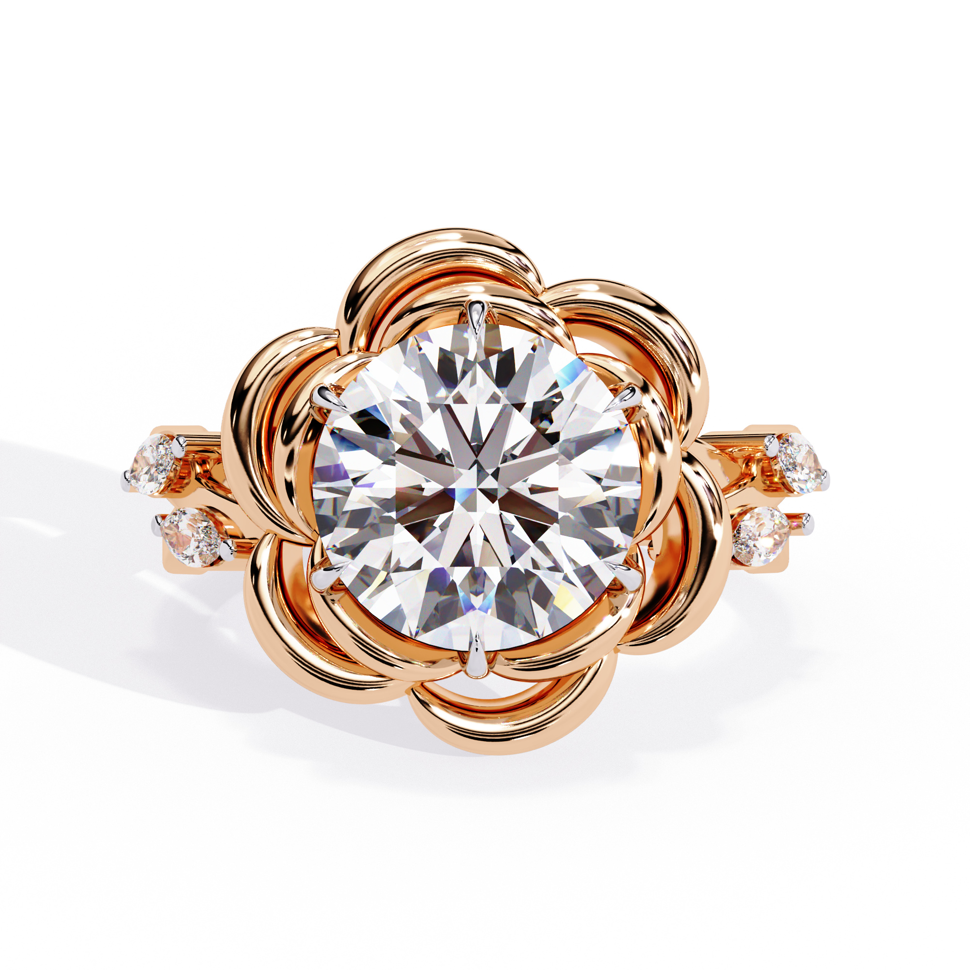 Luxury Solitaire split Ring Lab Diamond Ring 6