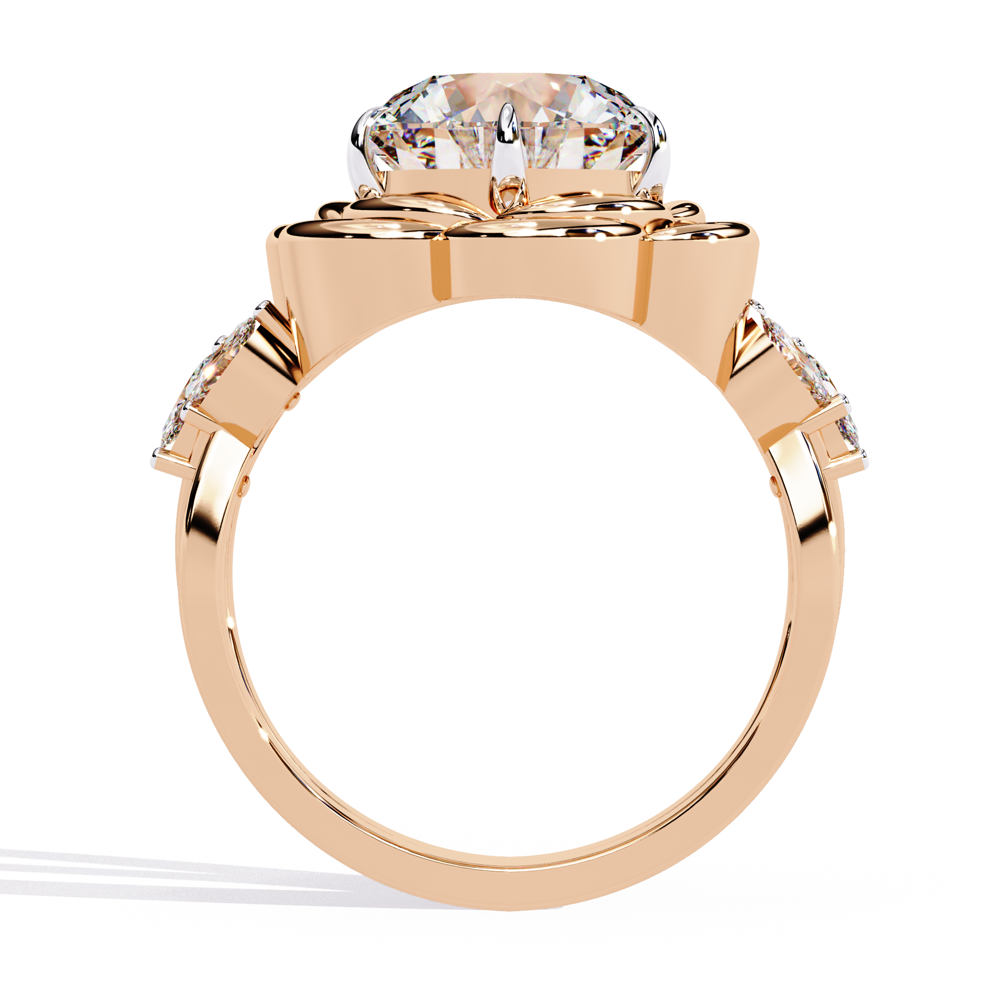 Luxury Solitaire split Ring Lab Diamond Ring 7
