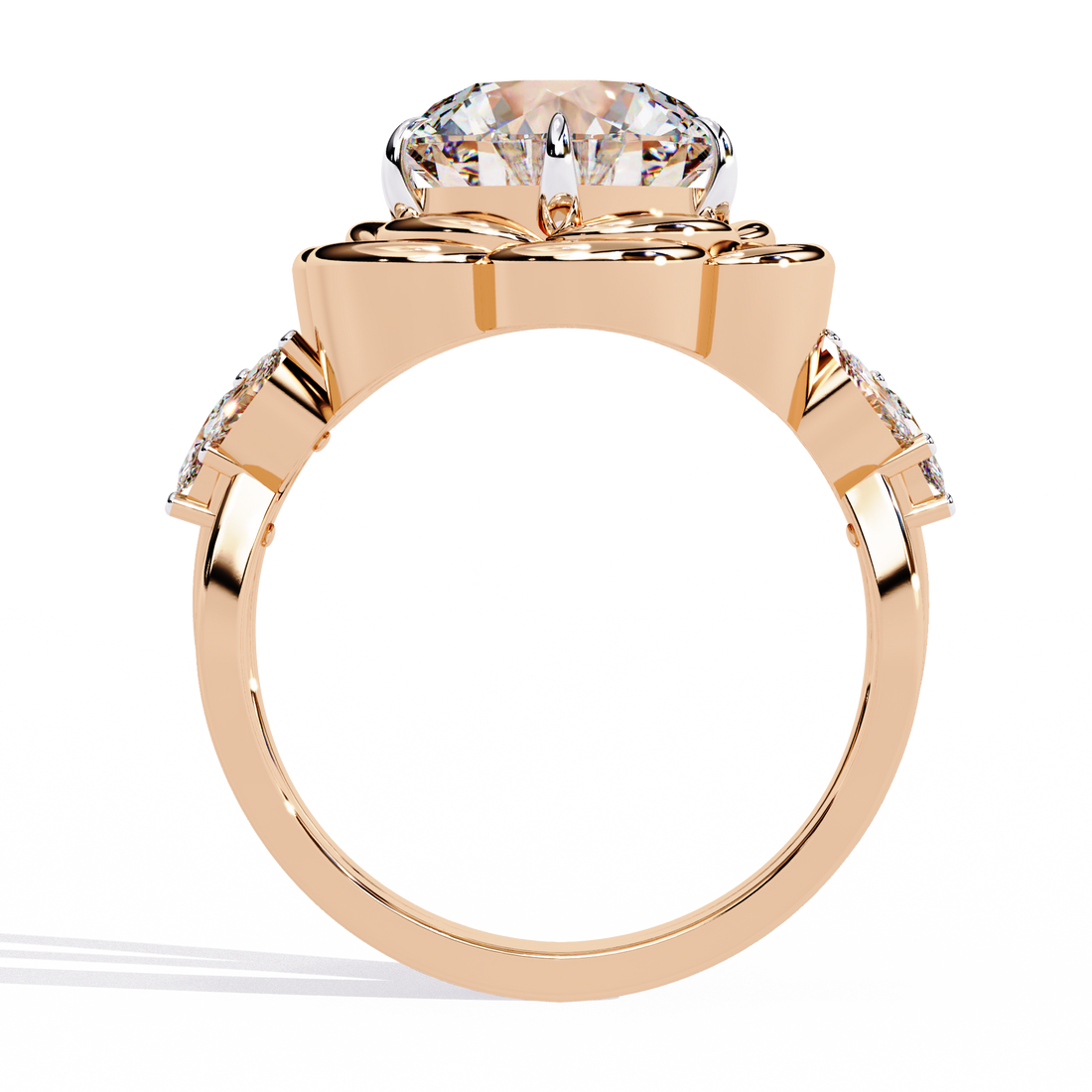 Luxury Solitaire split Ring Lab Diamond Ring 7