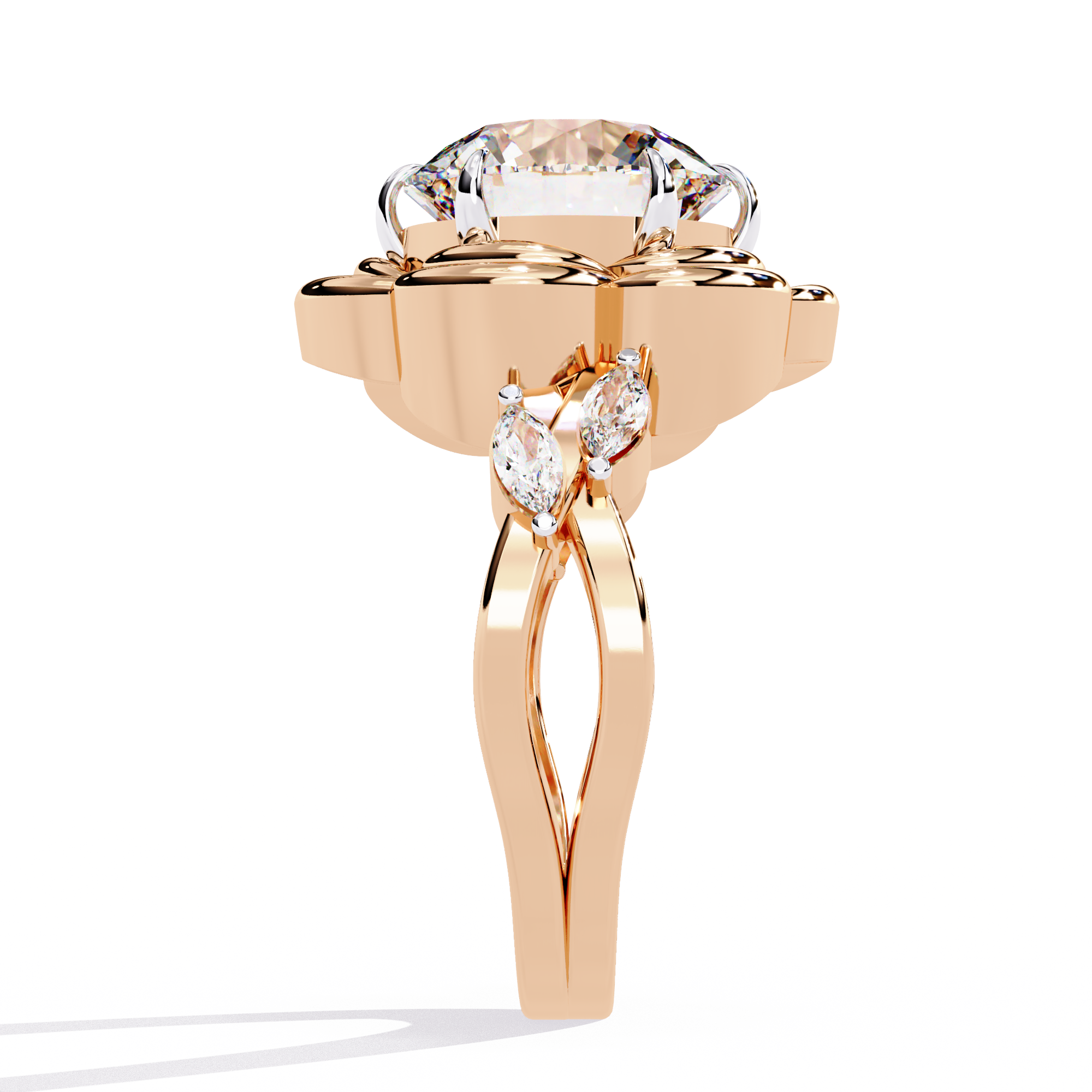 Luxury Solitaire split Ring Lab Diamond Ring 8