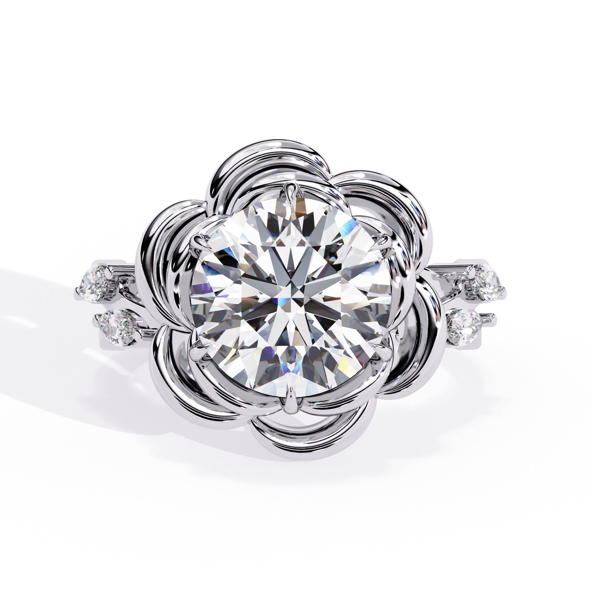 Luxury Solitaire split Ring Lab Diamond Ring 9