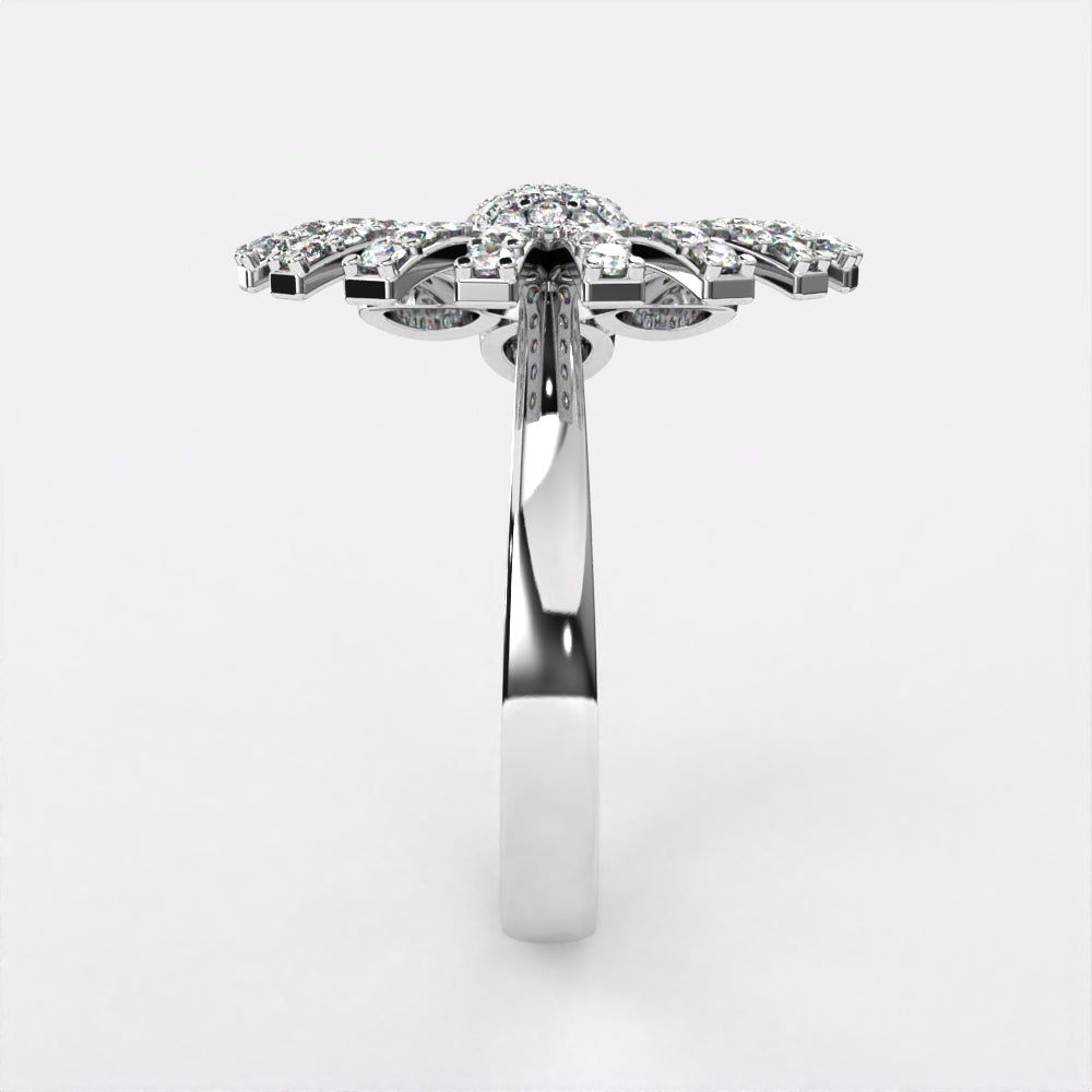 Magnificent Sparkling Diamond Ring in 925 Silver